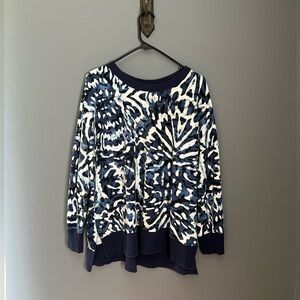 LulaRoe Sweatshirt- blue floral print|| XL